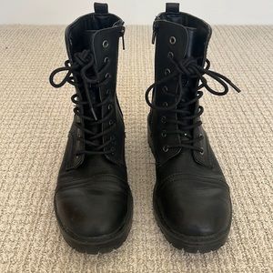 Black combat boots